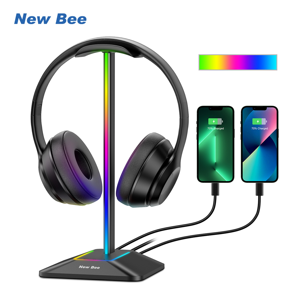 Headset Gaming Console - Bee Z8 RGB headphone pemegang berdiri