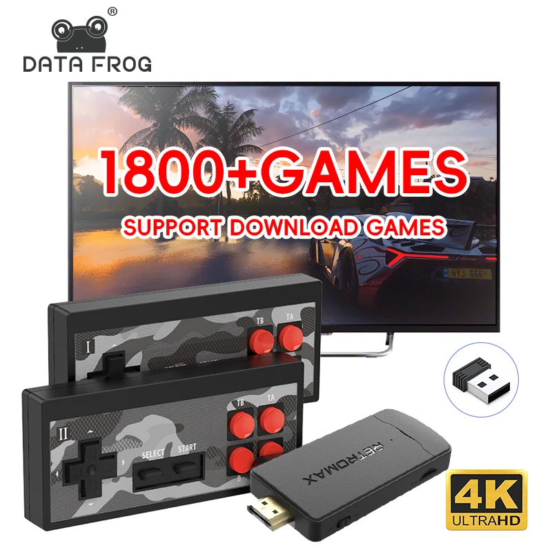 Gaming Console Old School - DATA FROG Stik Game Nirkabel Portabel,