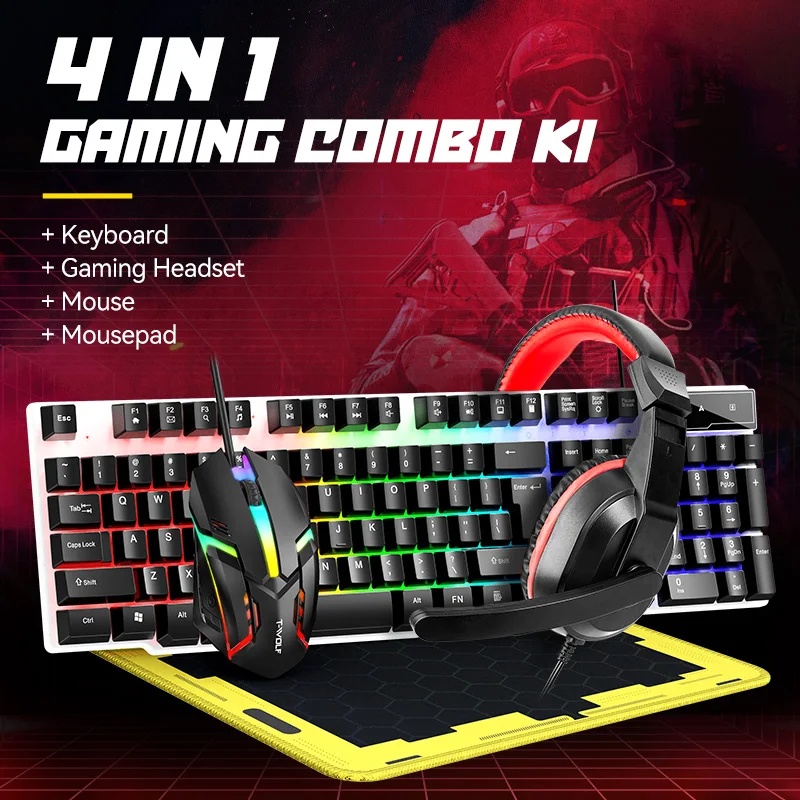 Gaming Headset Wired - Kombo Headset Gaming Keyboard dan Mouse