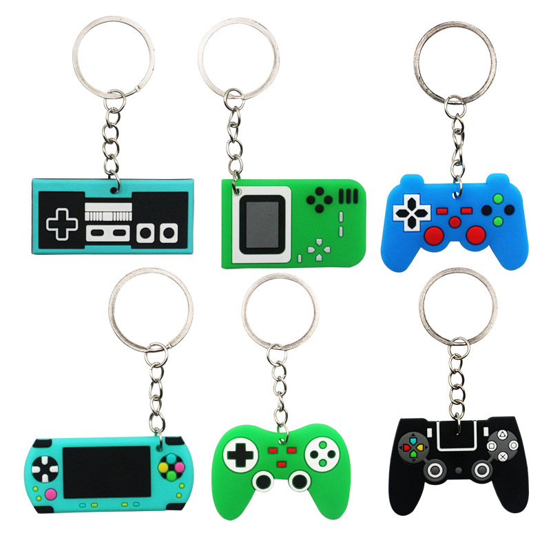 Gaming Console Keychain - 6/12 Buah Gantungan Kunci PVC Gamepad