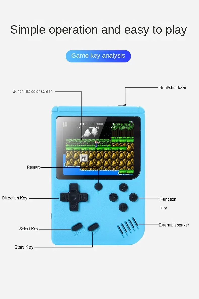 Konsol Retro Arcade LCD Warna  - Gaming Console For Kids ulasan dan harga